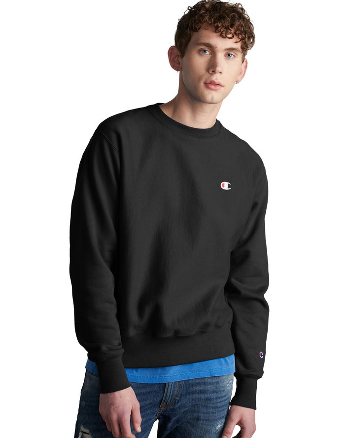 Champion Sweatshirt Heren - Zwart - Reverse Weave Crew ( 257084-BVX )